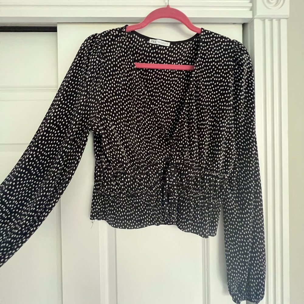 COPY - Polka dot v neck satin top